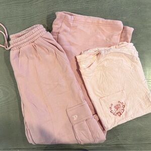 PINK Victoria's Secret Light Pink Wide Leg Pants
